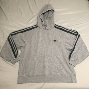 Adidas Vintage 90's Pullover Hoodie Sweatshirt Medium Gray